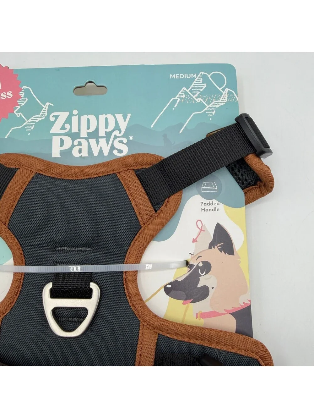ZippyPaws Dual Harness Medium ZPC-C0008 Brown Breathable Mesh Padded Dog Vest